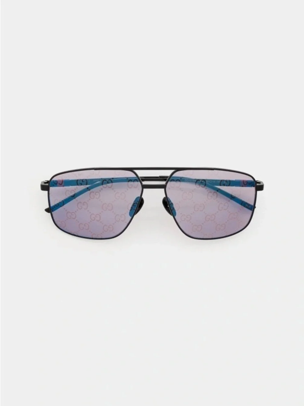New Gucci GG1676S 005 Sunglasses Black Violet GG Monogram Mirror Authentic